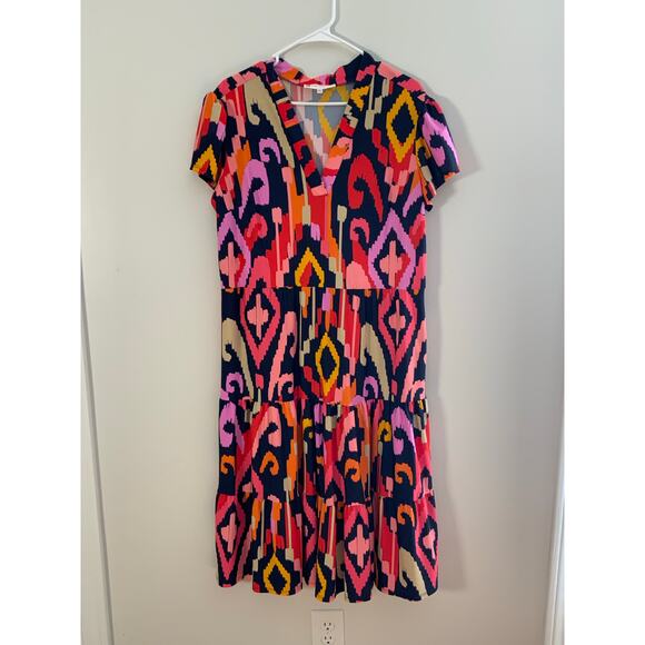 Jude Connally Libby Tiered High Stretch V Neck Dress NWOT size XL - Picture 2 of 7